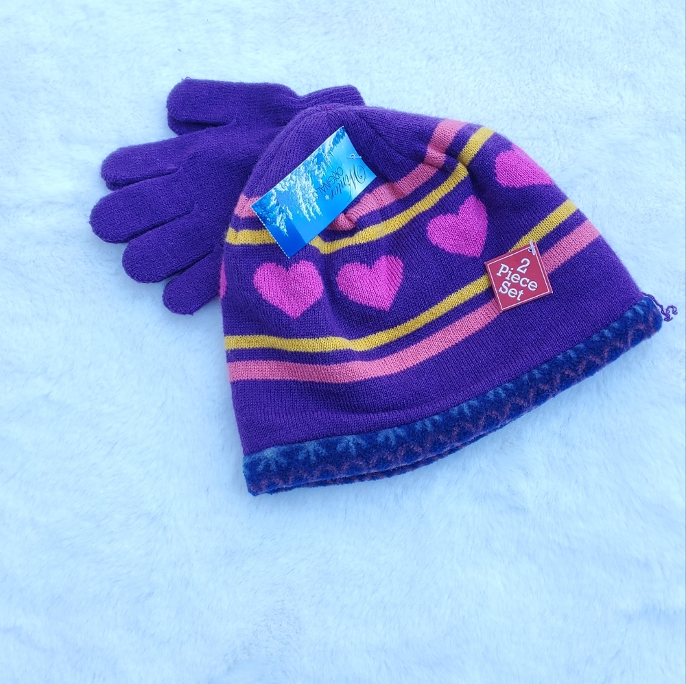 Cute reversible beanie set